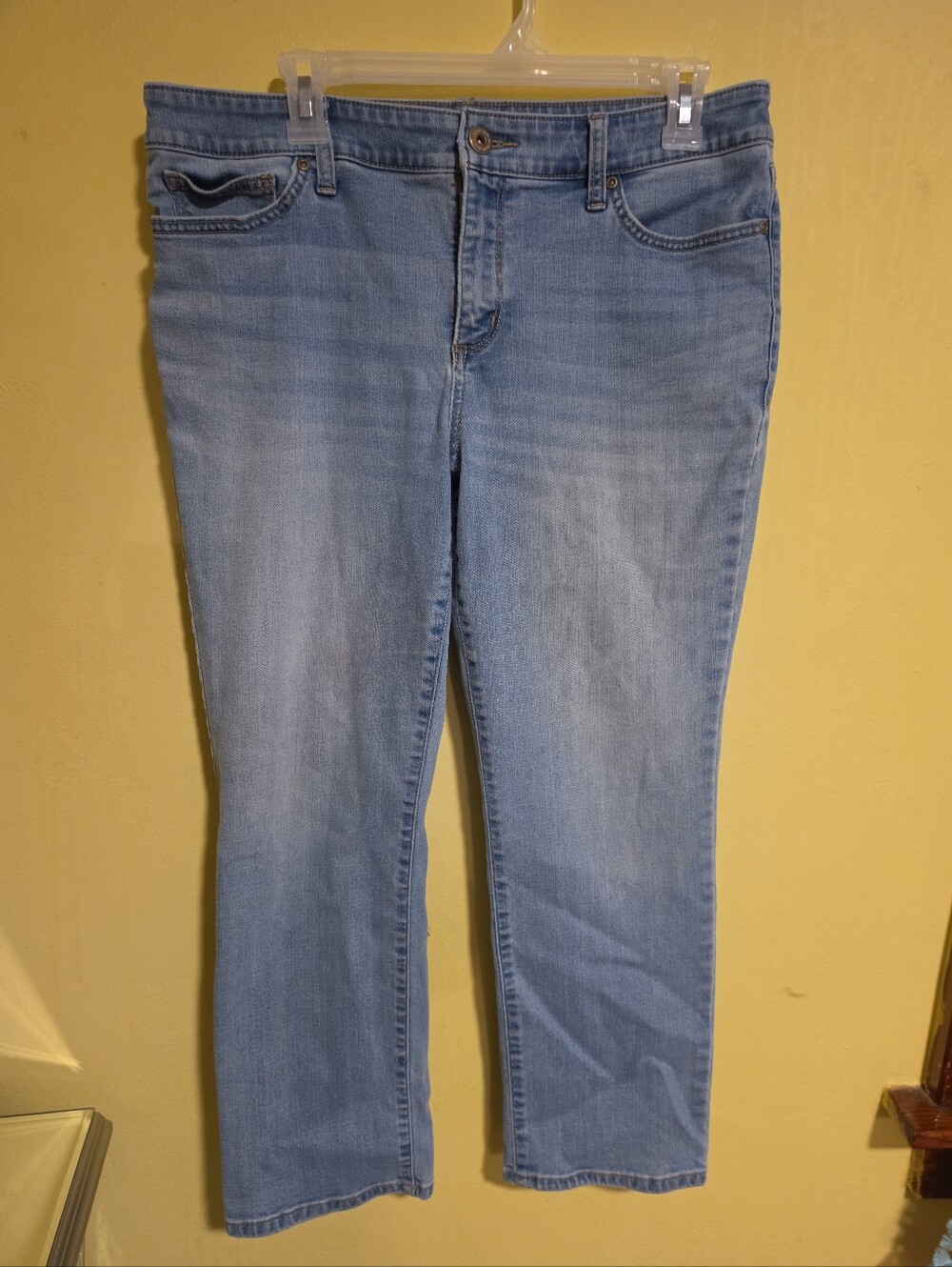 St. John's Bay Women's Size 12PS Straight Leg Light Blue Jeans 12 Petite Short